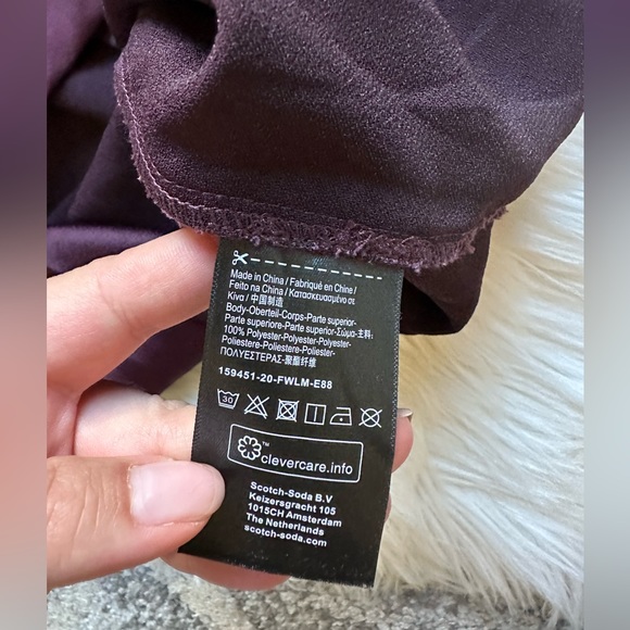 Scotch & Soda wine satin shift dress - Picture 7 of 7